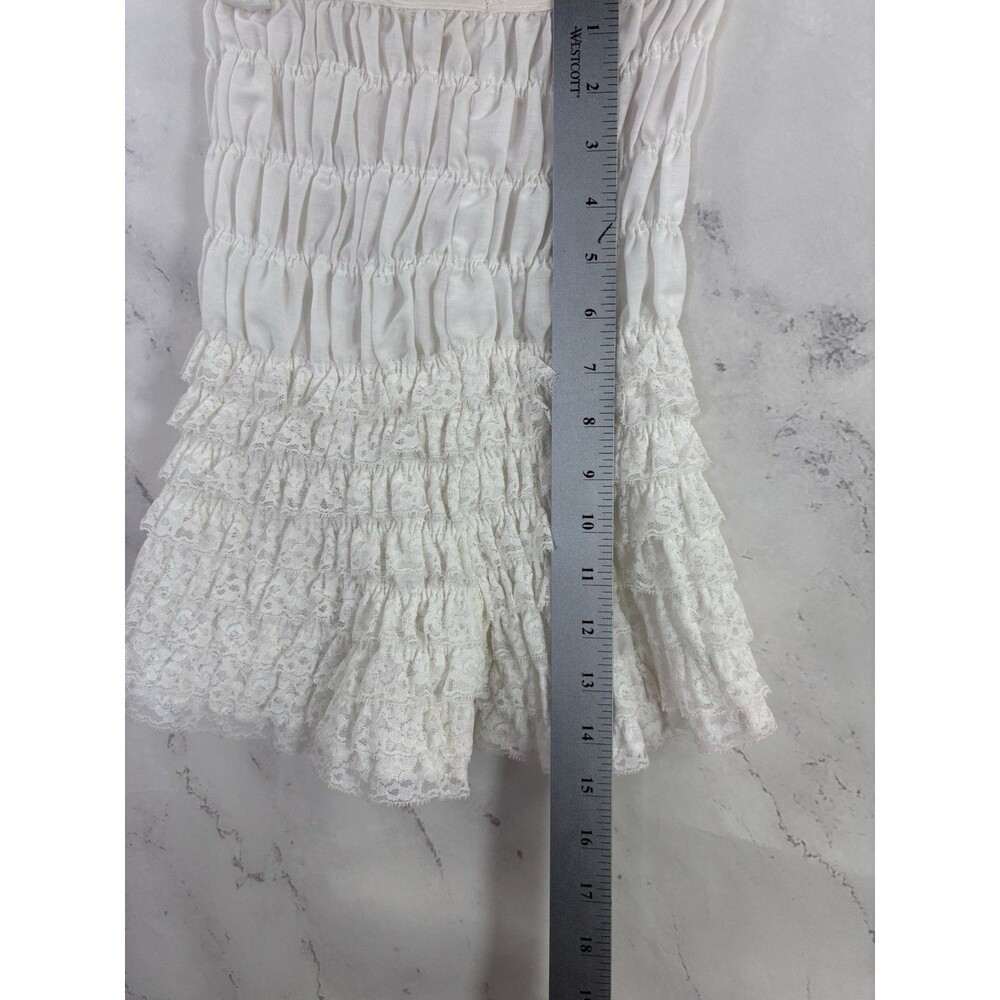 Vintage 60s Ruffled Bloomers kawaii White Pettipants M Coquette Poofy Ruffle - Picture 7 of 16